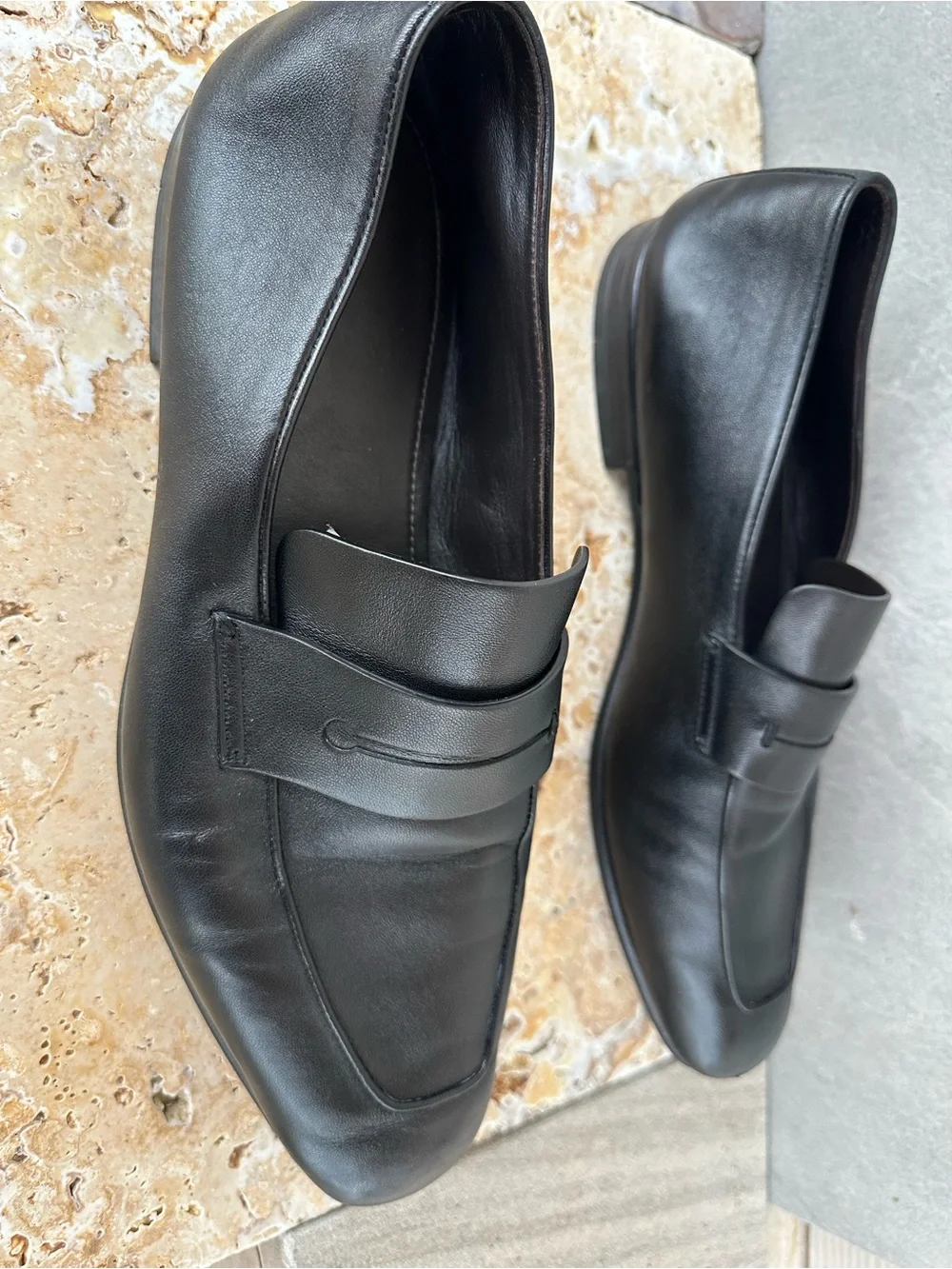 Zegna L’Asola Black Penny Loafers Men’s 10.5 US 44.5 EU Made Italy Soft Leather